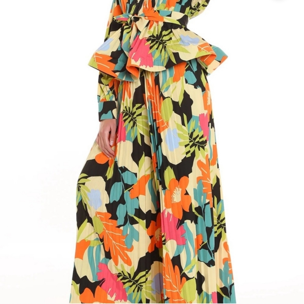 Beulah Vibrant Multicolor Wide Leg Pants  OSFA